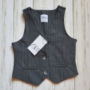 Zara Gray Pinstripe Vest